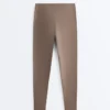 Leggings Comfortlux de cintura alta com bainha em ponto de moscado, comprimento até ao tornozelo Leggings Comfortlux de cintura alta com bainha em ponto de moscado, comprimento até ao tornozelo