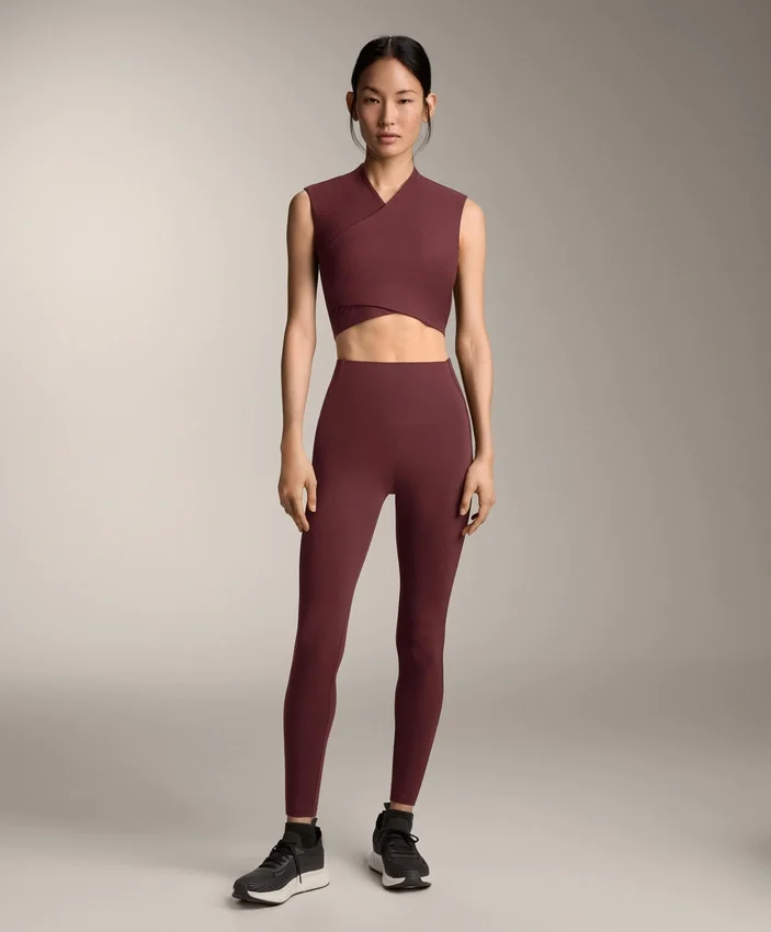 Leggings Comfortlux de cintura alta e comprimento até ao tornozelo, com canelado Leggings Comfortlux de cintura alta e comprimento até ao tornozelo, com canelado
