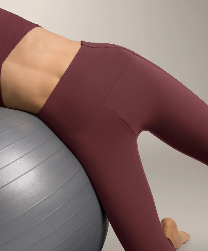 Leggings Comfortlux de cintura alta e comprimento até ao tornozelo, com canelado Leggings Comfortlux de cintura alta e comprimento até ao tornozelo, com canelado