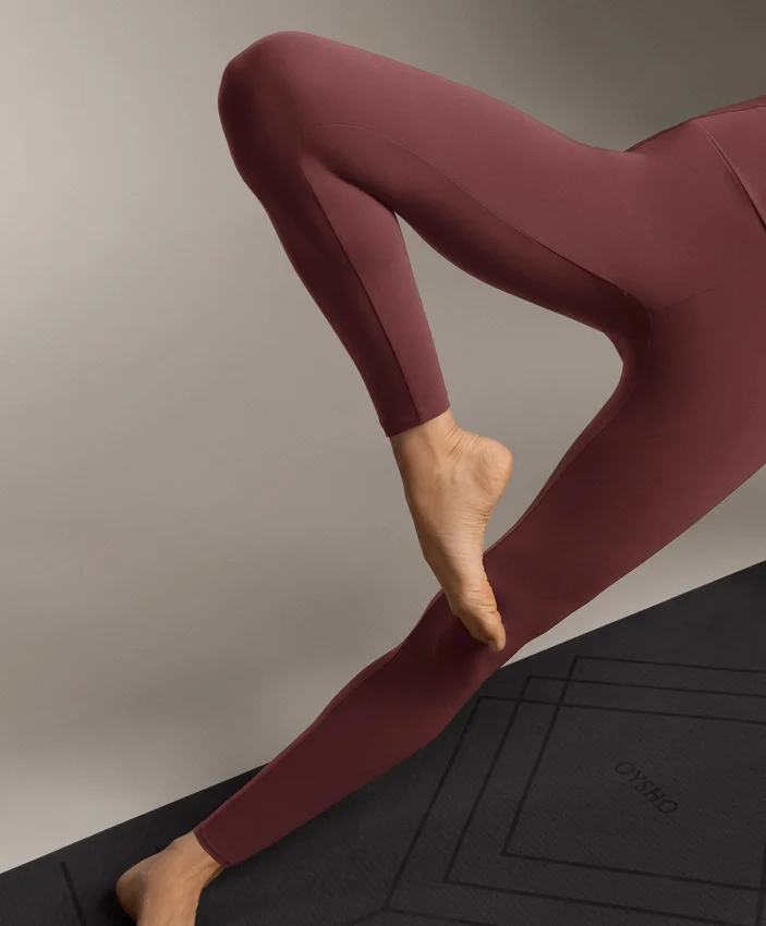 Leggings Comfortlux de cintura alta e comprimento até ao tornozelo, com canelado Leggings Comfortlux de cintura alta e comprimento até ao tornozelo, com canelado