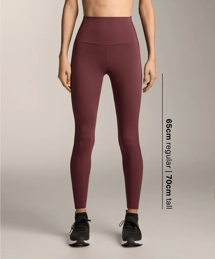 Leggings Comfortlux de cintura alta e comprimento até ao tornozelo, com canelado Leggings Comfortlux de cintura alta e comprimento até ao tornozelo, com canelado