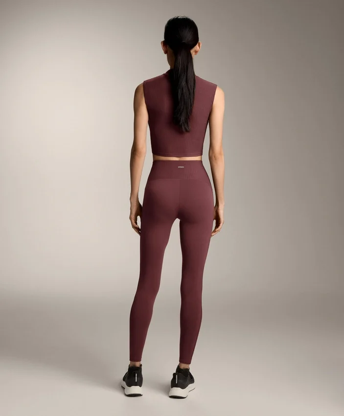 Leggings Comfortlux de cintura alta e comprimento até ao tornozelo, com canelado Leggings Comfortlux de cintura alta e comprimento até ao tornozelo, com canelado