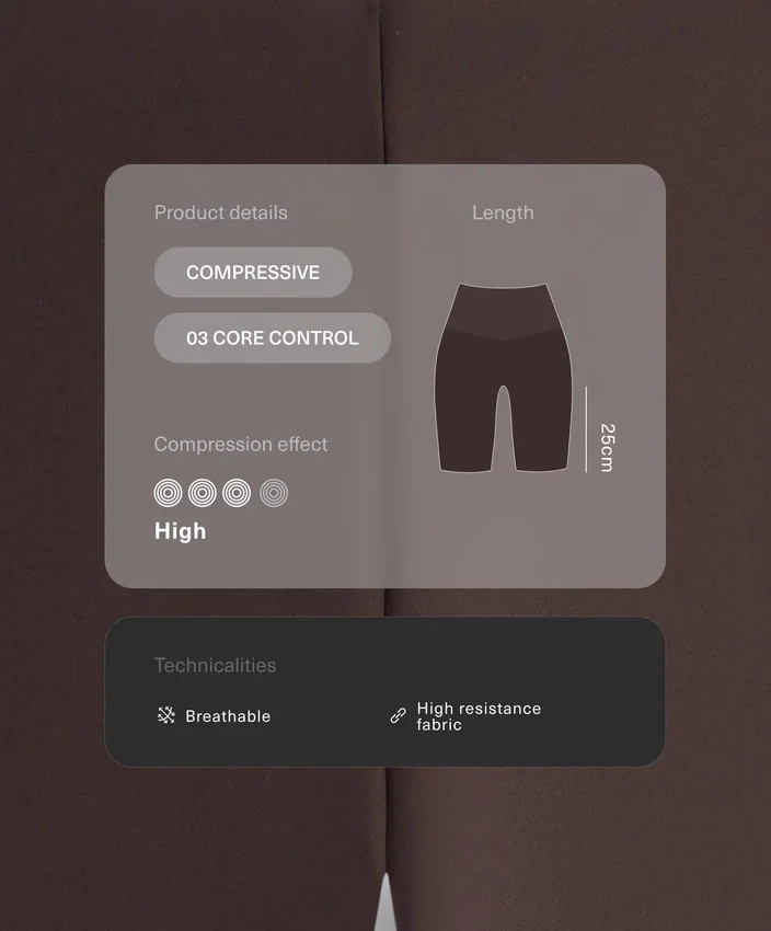 Leggings de ciclismo de cintura alta com Core Control do tronco de 25 cm Leggings de ciclismo de cintura alta com Core Control do tronco de 25 cm