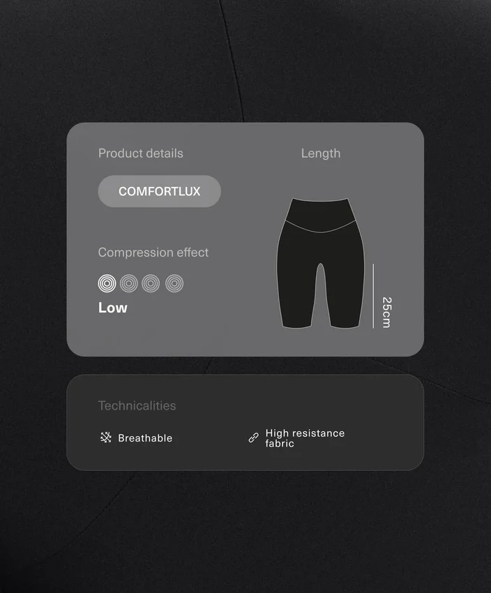 Leggings de ciclismo de cintura alta Comfortlux 25 cm Leggings de ciclismo de cintura alta Comfortlux 25 cm