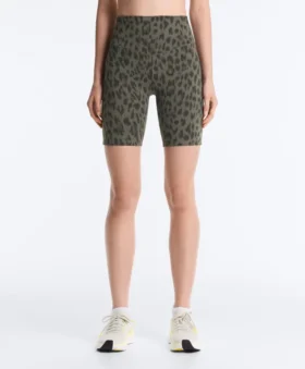 Leggings de ciclismo Evermove de cintura alta com 20 cm e padrão leopardo Leggings de ciclismo Evermove de cintura alta com 20 cm e padrão leopardo