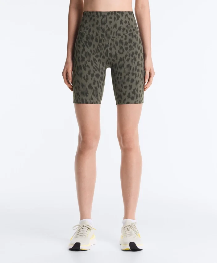 Leggings de ciclismo Evermove de cintura alta com 20 cm e padrão leopardo Leggings de ciclismo Evermove de cintura alta com 20 cm e padrão leopardo