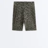 Leggings de ciclismo Evermove de cintura alta com 20 cm e padrão leopardo Leggings de ciclismo Evermove de cintura alta com 20 cm e padrão leopardo