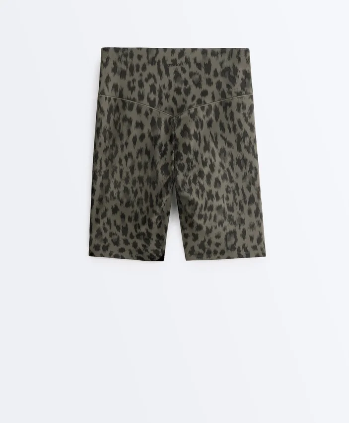 Leggings de ciclismo Evermove de cintura alta com 20 cm e padrão leopardo Leggings de ciclismo Evermove de cintura alta com 20 cm e padrão leopardo