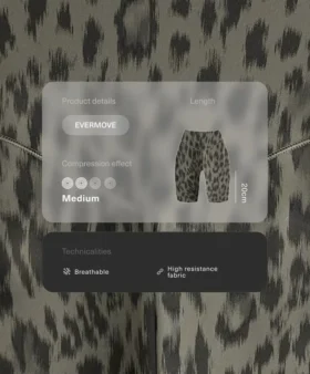Leggings de ciclismo Evermove de cintura alta com 20 cm e padrão leopardo Leggings de ciclismo Evermove de cintura alta com 20 cm e padrão leopardo