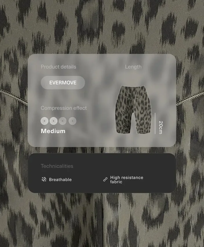 Leggings de ciclismo Evermove de cintura alta com 20 cm e padrão leopardo Leggings de ciclismo Evermove de cintura alta com 20 cm e padrão leopardo