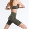 Leggings de ciclismo Evermove de cintura alta com 20 cm e padrão leopardo Leggings de ciclismo Evermove de cintura alta com 20 cm e padrão leopardo