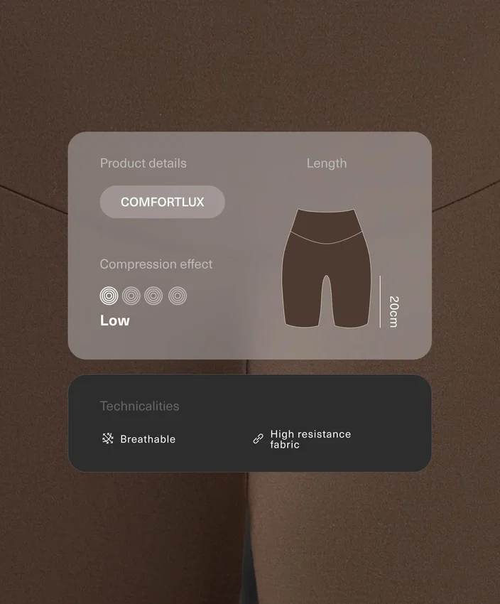 Leggings de ciclista Comfortlux de cintura alta com comprimento de 20 cm Leggings de ciclista Comfortlux de cintura alta com comprimento de 20 cm