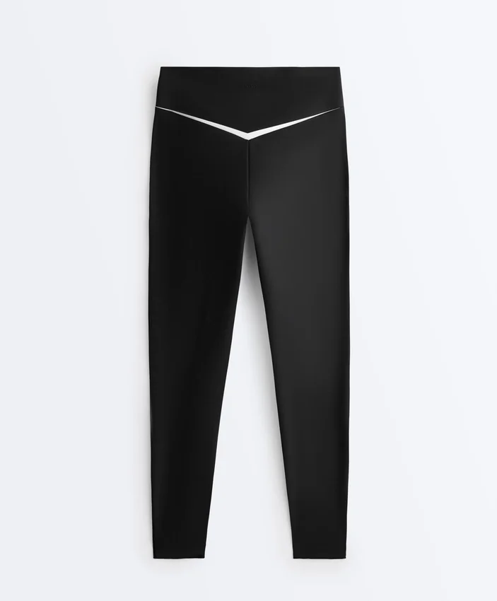 Leggings de cintura alta até ao tornozelo Perfect-Adapt com detalhes contrastantes Leggings de cintura alta até ao tornozelo Perfect-Adapt com detalhes contrastantes