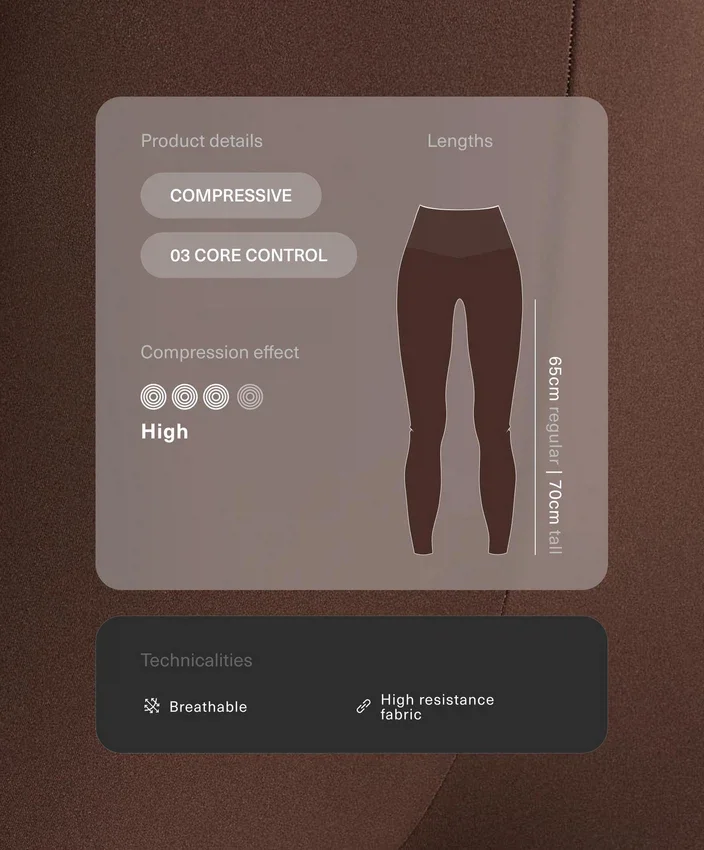 Leggings de cintura alta, Compressive, com Core Control e comprimento até ao tornozelo Leggings de cintura alta, Compressive, com Core Control e comprimento até ao tornozelo