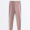Leggings de cintura alta, Compressive, com Core Control e comprimento até ao tornozelo, com detalhes contrastantes Leggings de cintura alta, Compressive, com Core Control e comprimento até ao tornozelo, com detalhes contrastantes