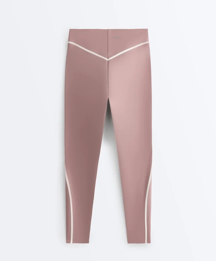 Leggings de cintura alta, Compressive, com Core Control e comprimento até ao tornozelo, com detalhes contrastantes Leggings de cintura alta, Compressive, com Core Control e comprimento até ao tornozelo, com detalhes contrastantes