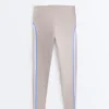 Leggings de cintura alta, Compressive e com contraste, até ao tornozelo Leggings de cintura alta, Compressive e com contraste, até ao tornozelo