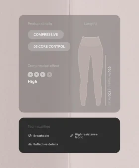 Leggings de cintura alta, Compressive e com contraste, até ao tornozelo Leggings de cintura alta, Compressive e com contraste, até ao tornozelo