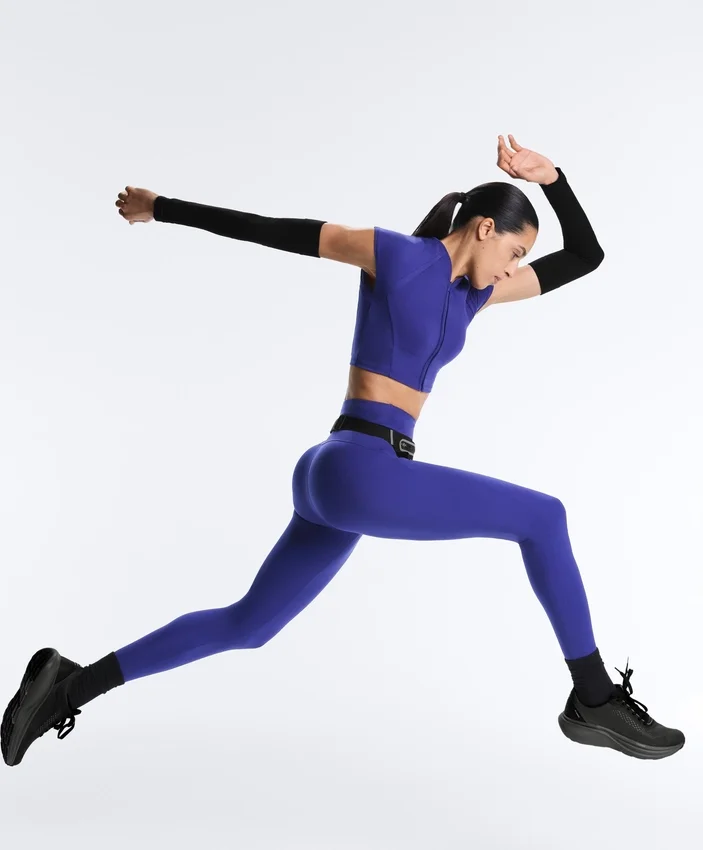 Leggings de cintura alta, Compressive e refletoras, com comprimento até ao tornozelo Leggings de cintura alta, Compressive e refletoras, com comprimento até ao tornozelo