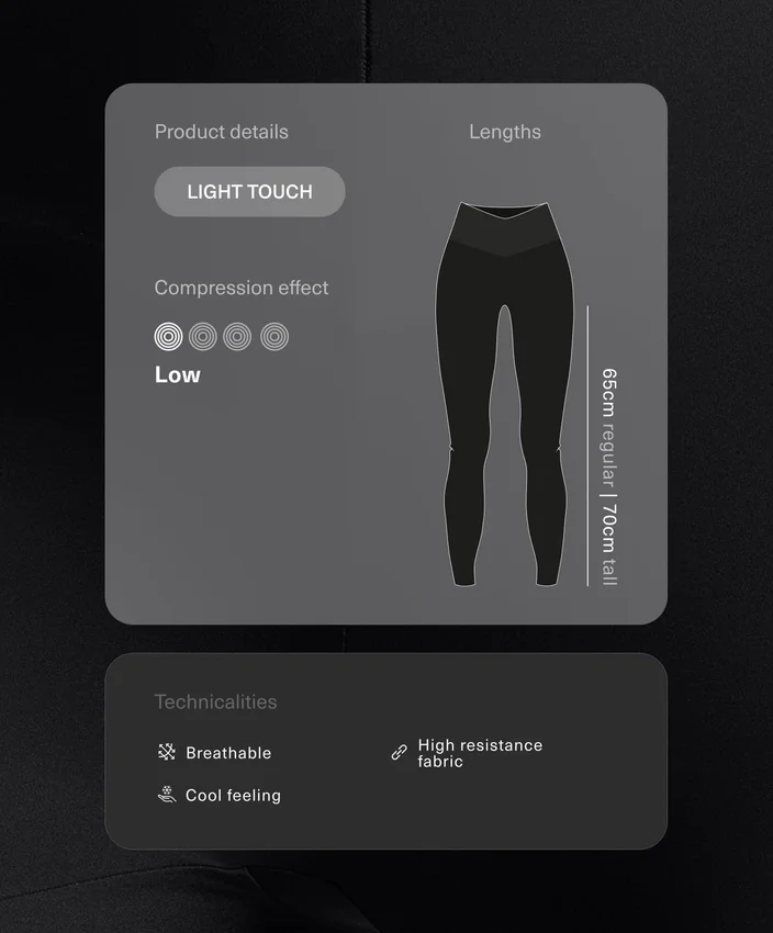 Leggings de cintura alta, comprimento até ao tornozelo, Light Touch e corte em V, 65 cm Leggings de cintura alta, comprimento até ao tornozelo, Light Touch e corte em V, 65 cm