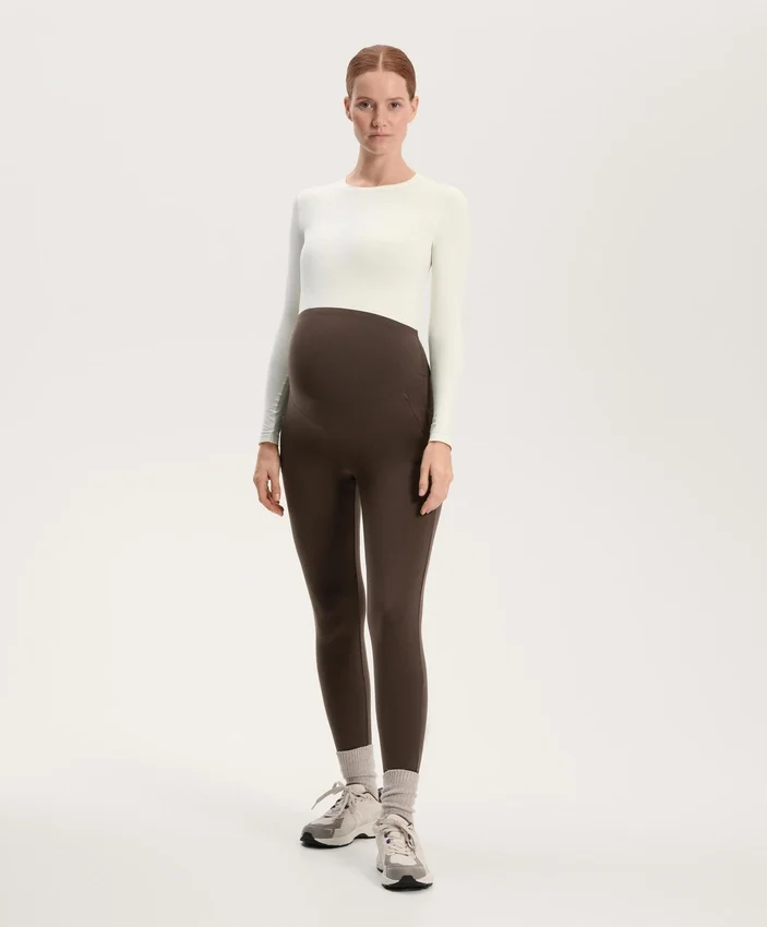 Leggings de maternidade quentes até ao tornozelo, com 70 cm Leggings de maternidade quentes até ao tornozelo, com 70 cm