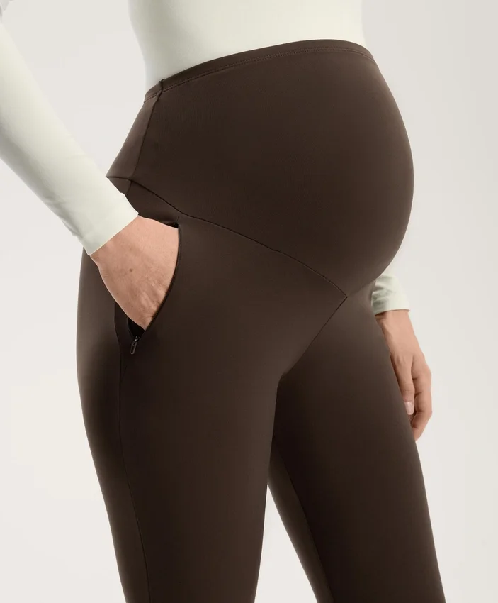 Leggings de maternidade quentes até ao tornozelo, com 70 cm Leggings de maternidade quentes até ao tornozelo, com 70 cm