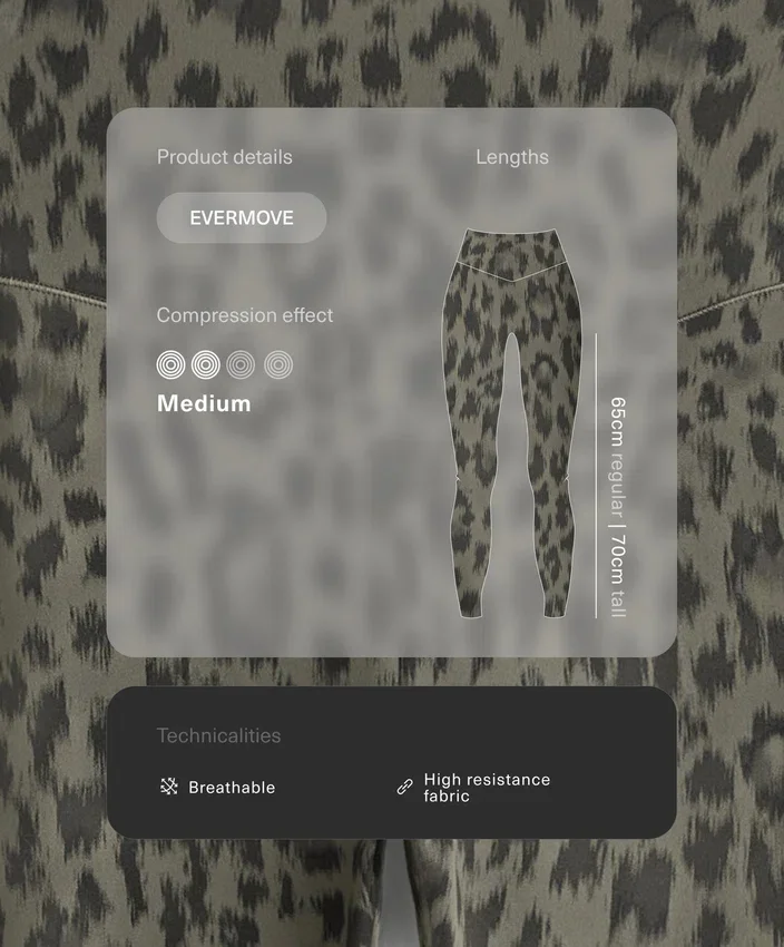 Leggings Evermove com estampa de leopardo, cintura alta e comprimento até ao tornozelo Leggings Evermove com estampa de leopardo, cintura alta e comprimento até ao tornozelo