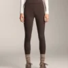 Leggings quentes de cintura alta, até ao tornozelo, com bolsos, 70 cm