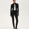Leggings quentes de cintura alta, até ao tornozelo, com bolsos, 70 cm