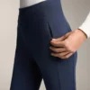 Leggings quentes de cintura alta, até ao tornozelo, com bolsos, 70 cm