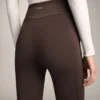 Leggings quentes de cintura alta, até ao tornozelo, com bolsos, 70 cm