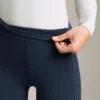 Leggings quentes de cintura alta, até ao tornozelo, com bolsos, 70 cm