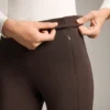 Leggings quentes de cintura alta, até ao tornozelo, com bolsos, 70 cm