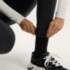 Leggings quentes de cintura alta, até ao tornozelo, com bolsos, 70 cm