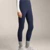 Leggings quentes de cintura alta, até ao tornozelo, com bolsos, 70 cm