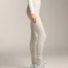 Leggings quentes de cintura alta, até ao tornozelo, com bolsos, 70 cm