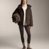 Leggings quentes de cintura alta, até ao tornozelo, com bolsos, 70 cm