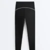 Leggings refletoras de cintura alta, Compressive e com Core Control, até ao tornozelo Leggings refletoras de cintura alta, Compressive e com Core Control, até ao tornozelo