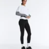 Leggings refletoras de cintura alta, Compressive e com Core Control, até ao tornozelo Leggings refletoras de cintura alta, Compressive e com Core Control, até ao tornozelo