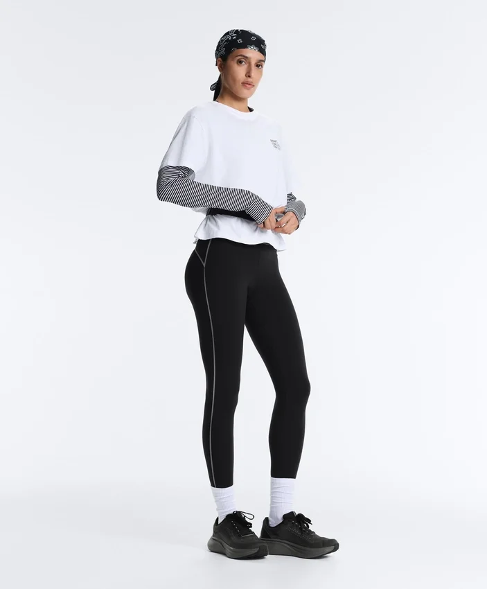 Leggings refletoras de cintura alta, Compressive e com Core Control, até ao tornozelo Leggings refletoras de cintura alta, Compressive e com Core Control, até ao tornozelo
