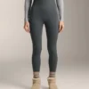 Leggings sem costuras, de cintura superalta e cano até ao tornozelo, com canelado extraquente, 70 cm