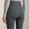 Leggings sem costuras, de cintura superalta e cano até ao tornozelo, com canelado extraquente, 70 cm