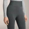 Leggings sem costuras, de cintura superalta e cano até ao tornozelo, com canelado extraquente, 70 cm