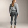 Leggings sem costuras, de cintura superalta e cano até ao tornozelo, com canelado extraquente, 70 cm