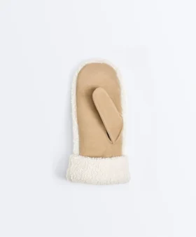 Mitens de couro com casacos de pelo