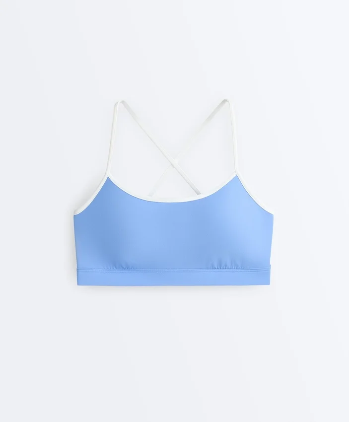 Sutiã desportivo Comfortlux de apoio leve com debrum Sutiã desportivo Comfortlux de apoio leve com debrum