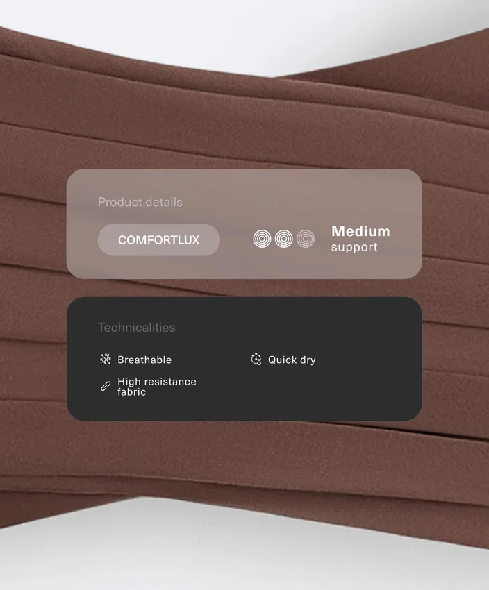 Sutiã desportivo Comfortlux de apoio médio com pregas Sutiã desportivo Comfortlux de apoio médio com pregas