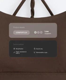 Sutiã desportivo Comfortlux de suporte leve com alças cruzadas