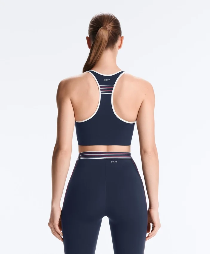 Sutiã desportivo Compressive e suporte médio com copas de borracha Sutiã desportivo Compressive e suporte médio com copas de borracha