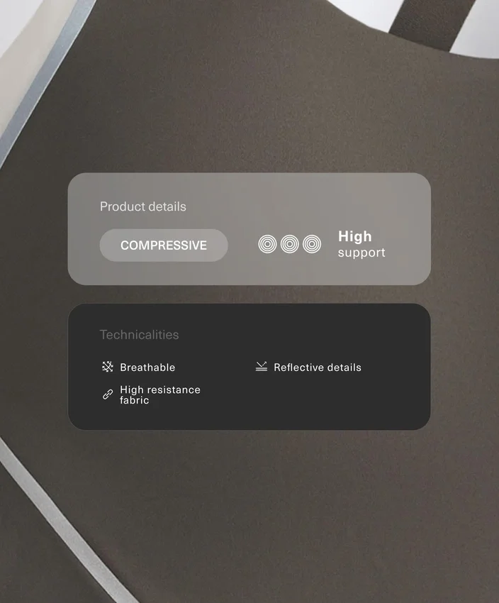 Sutiã desportivo compressivo de apoio firme com detalhes refletores Sutiã desportivo compressivo de apoio firme com detalhes refletores